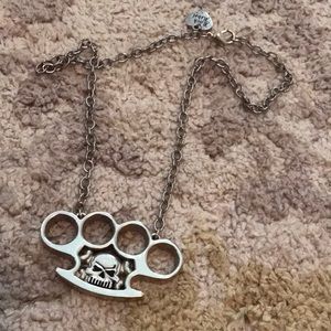 Brass knuckle necklace